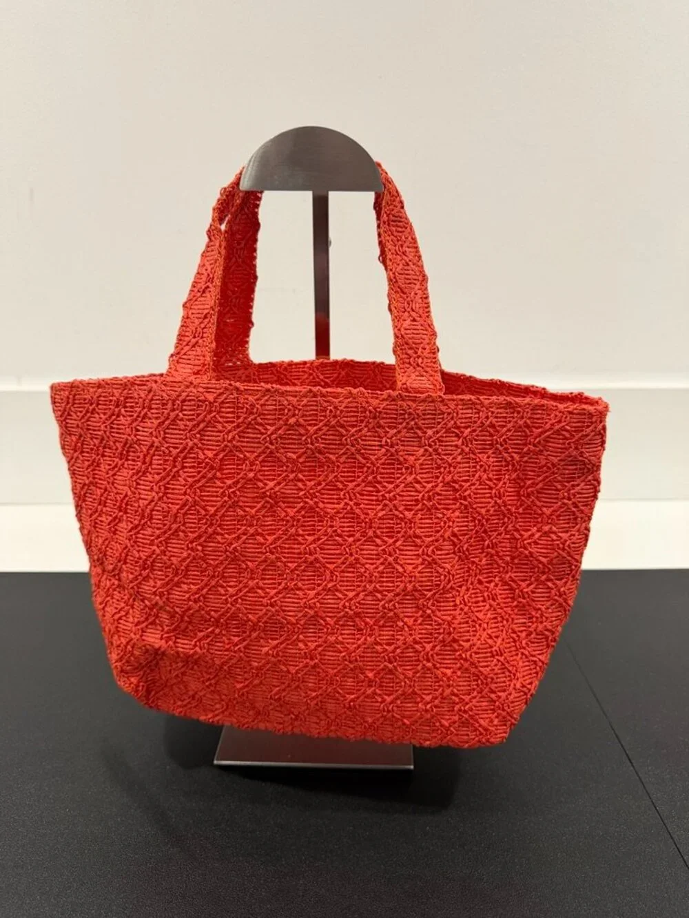 Dior Raffia Small Orange/White Tote (JB1425) - Picture 2 of 7